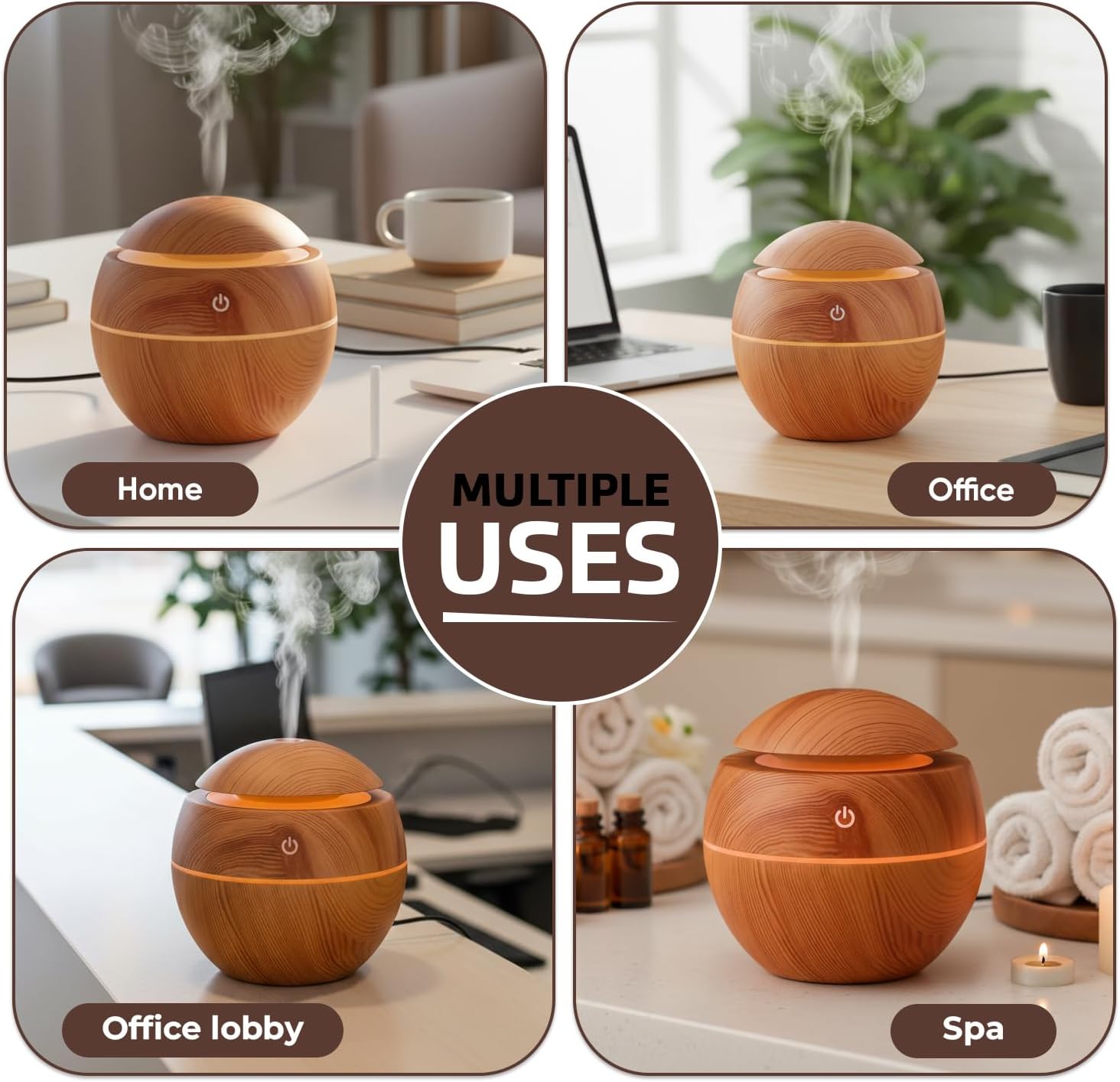 AZULON 130ml yellow mini humidifier for home, office or travel