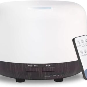 AZULON 300ml dark ultrasonic essential oil diffuser releasing a fine aromatherapy mist