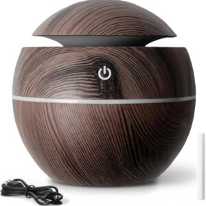 AZULON 130ml dark mini ultrasonic humidifier and aroma diffuser